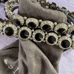 Chic Black and Silver Women's Bracelet